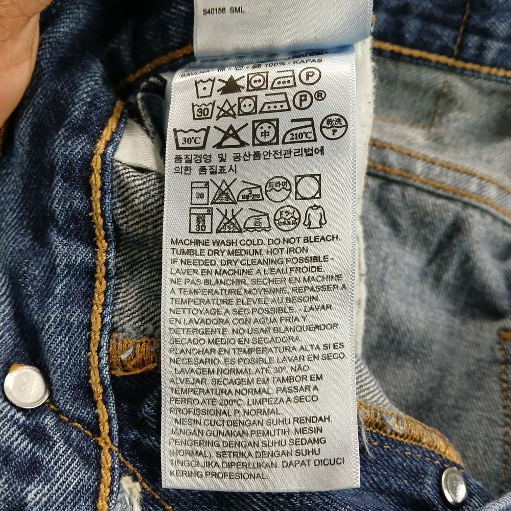 Levi's 501 Original Fit Jeans Womens 29x30 Blue Distressed Mid Rise Straight Leg - Picture 6 of 13